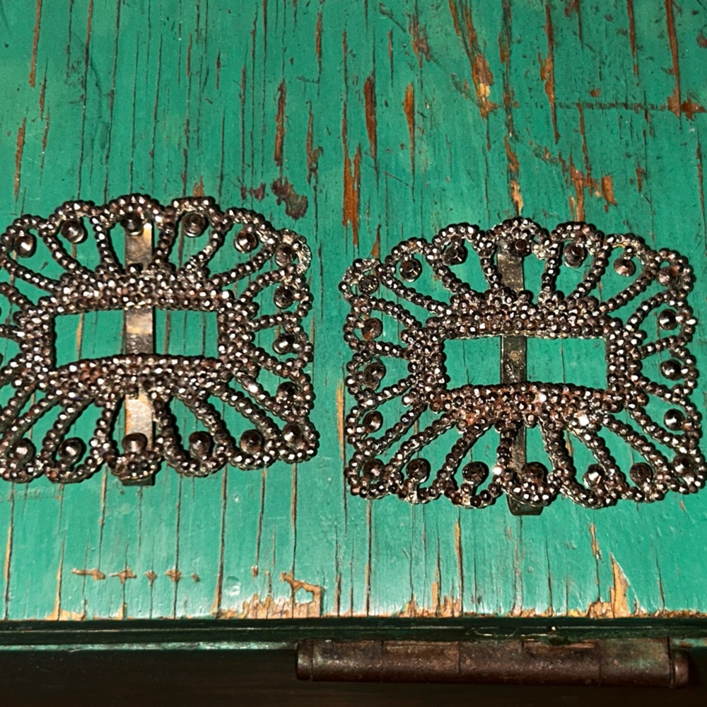 Antique Victorian  French Marcasite Shoe Buckles
FINAL PRICE!!